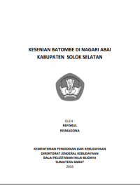 KESENIAN BATOMBE DI NAGARI ABAI KABUPATEN SOLOK SELATAN, DIGITAL